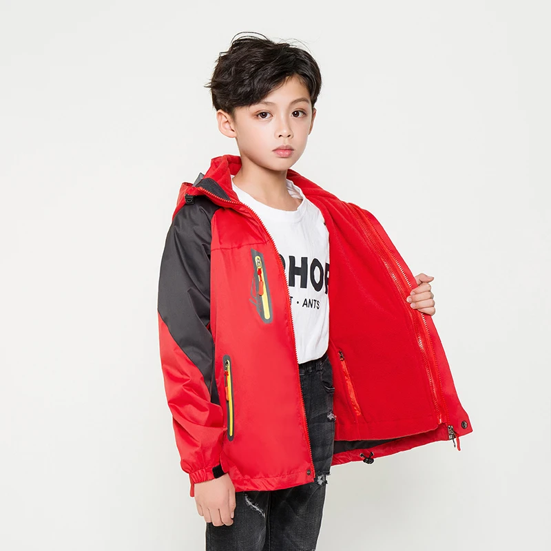 
Detachable warm jacket for children and students outdoor windproof waterproof climbing jacket for children 