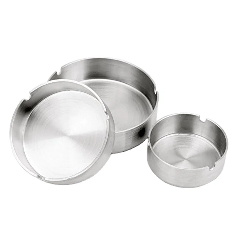 fashion designs stainless steel ashtray round portable for cigarette smoking indoor outdoor(3 sizes)