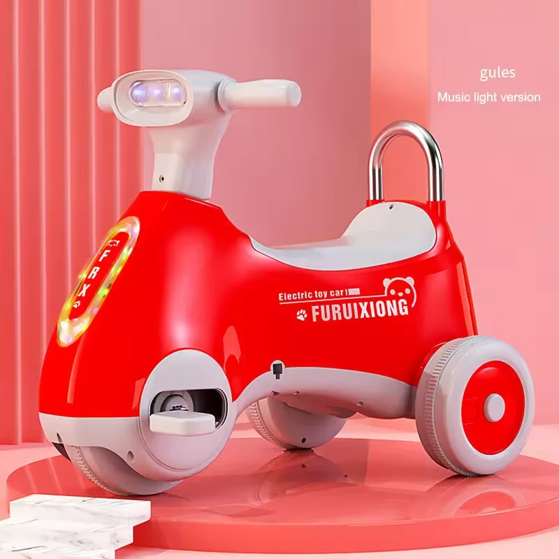 latest Children electric motorcycle male and female baby pedal tricycle battery car with music light toy car