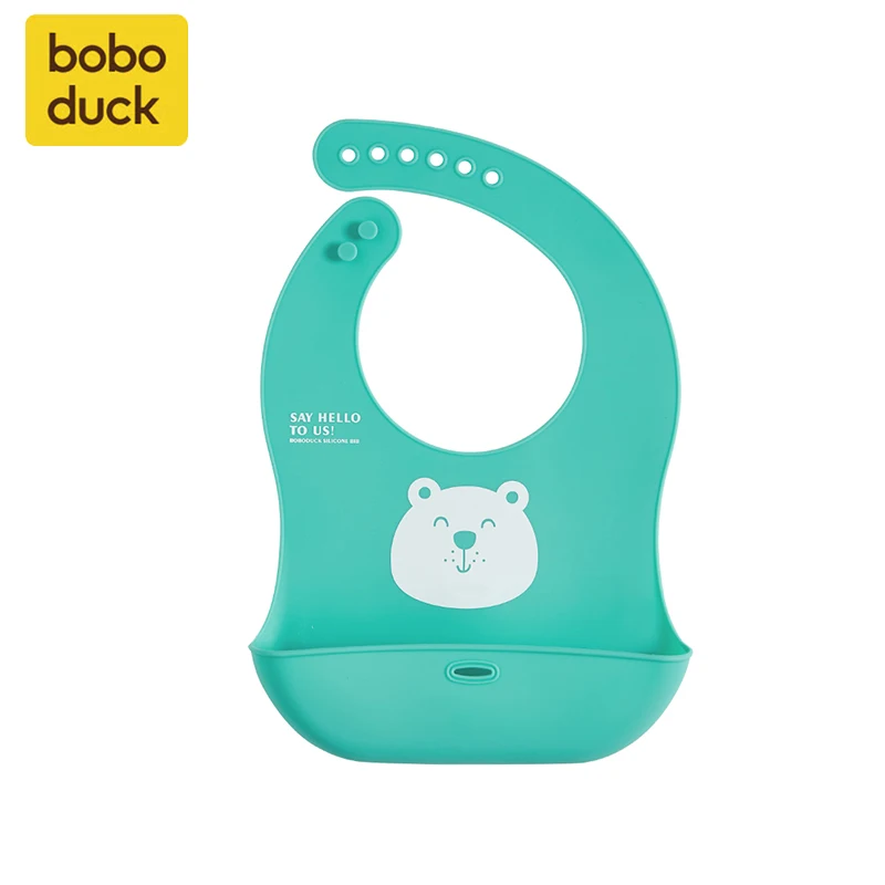 Boboduck Customised High Quality Baby Silicone Bibs With Crumb Catcher