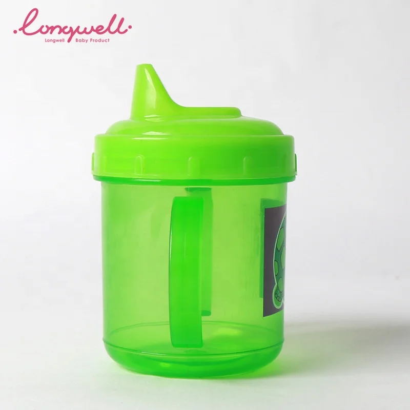 
Ningbo Longwell Duckbill Cup Kids Plastic Cups Drinking Feeding Water Bottle 200ML Bpa Free PP Two Grips Baby Cup Training 
