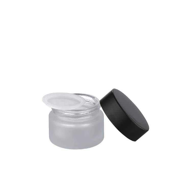 frosted glass face cream jar with screw lid glass mason jar outer cosmetic packaging