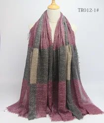 Женский шарф из хлопка и льна, модная повязка на голову в европейском и американском стиле на осень и зиму