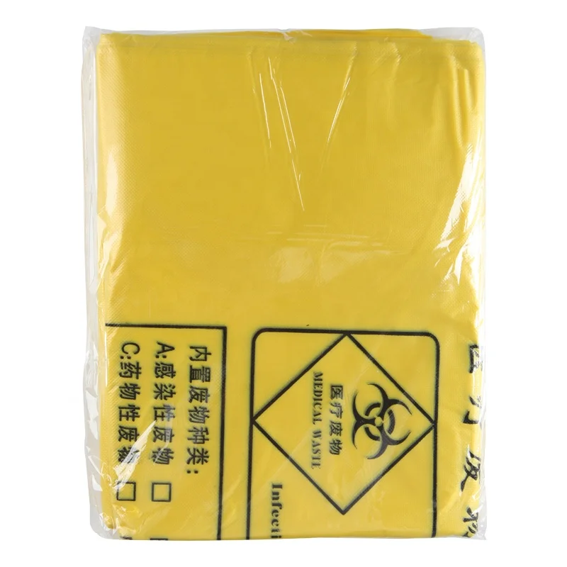 Customized Yellow Autoclave Plastic Biohazard Medical Waste Bag with Valve Security Feature for Hospital Clinics