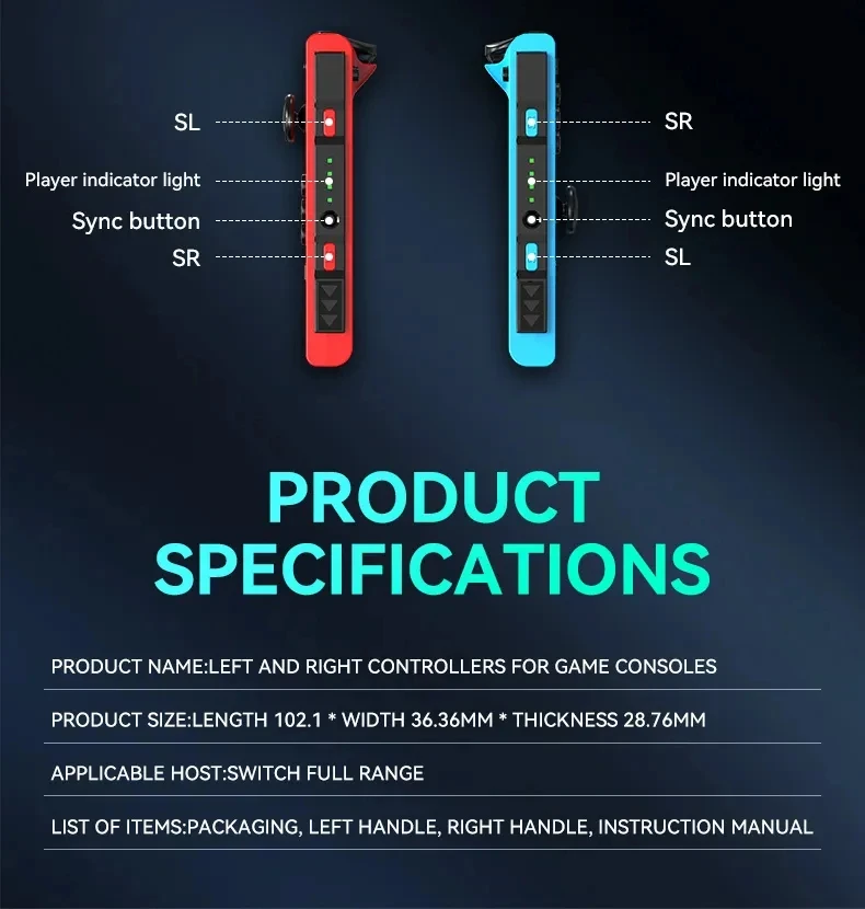 Joystick RGB Joypad Gamepad Wireless Game Controller compatible for switch 6 Axis Gyroscope Double Vibration Motor