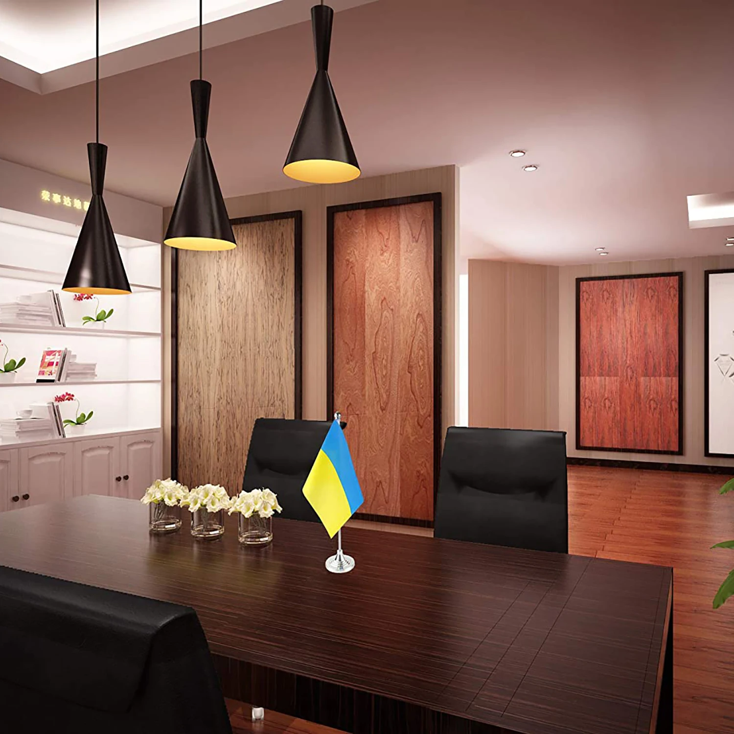 Factory Direct promotional product desk flag 100%polyester custom Ukrainian Ukraine desk flag