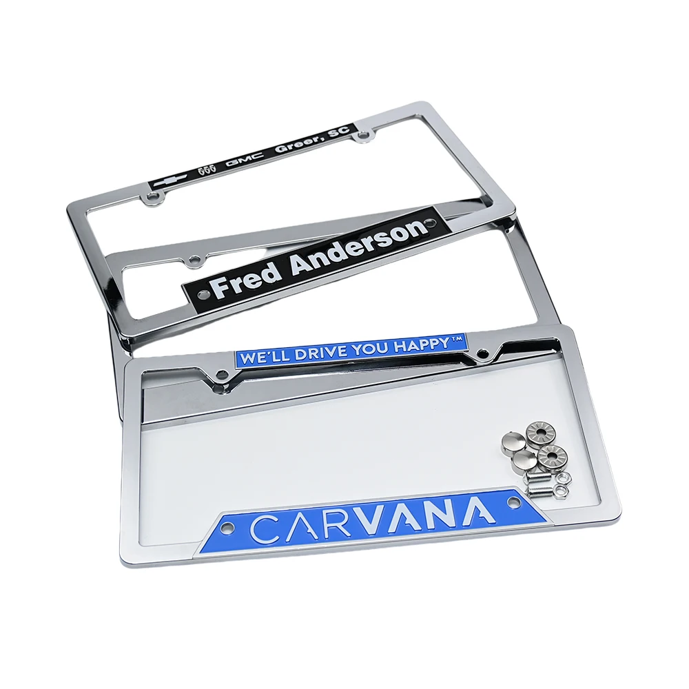 Customized Metal Stainless steel Blank Plate Number Holder License Plate Frames For Standard US Canada Size