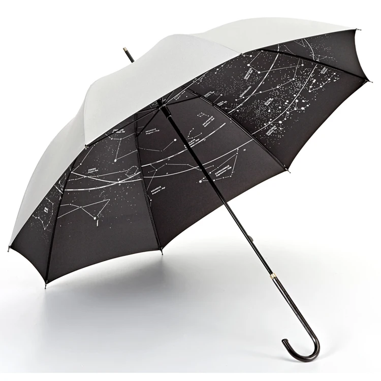 YUBO Fashion Design Silver Color UV Coated Straight Umbrella with Constellation Printing