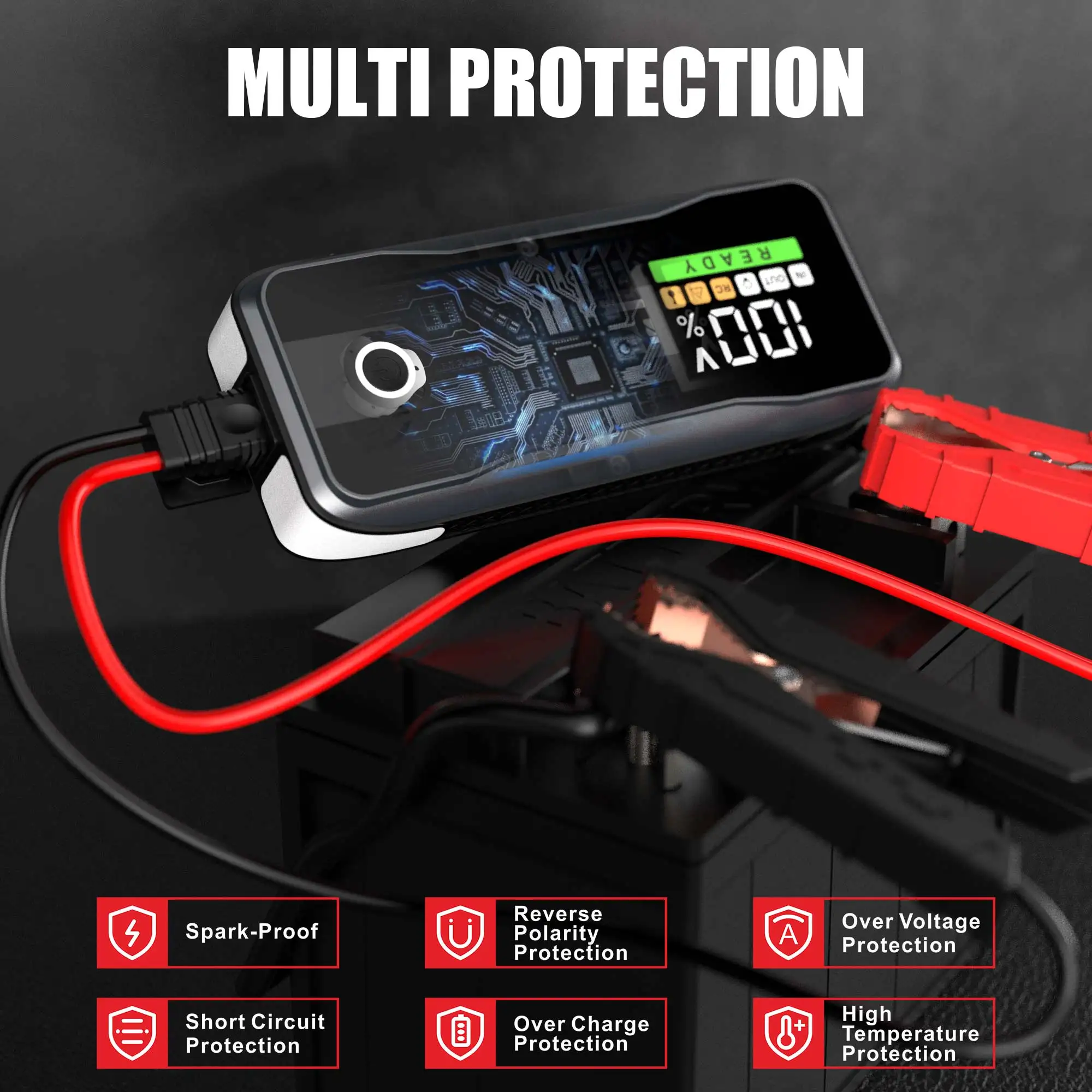 99.9Wh Car Battery Multi Function power bank Digital Devices LED light Jumper Start 6000APM Portable Car Jump Starter