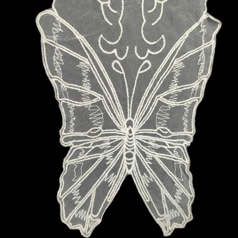 Net fabric embroidered back false collar transparent lace piece cotton thread water soluble embroidered nightwear accessories