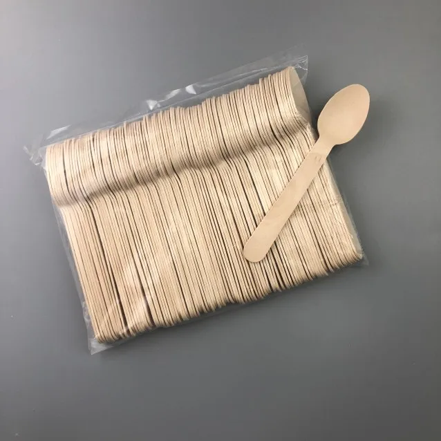 Whole Sale  Wooden Disposable Cutlery 140mm Spoon