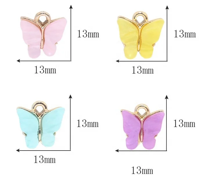 Factory wholesale Acrylic Butterfly Charms, bracelet necklace accessories, DIY handmade accessories