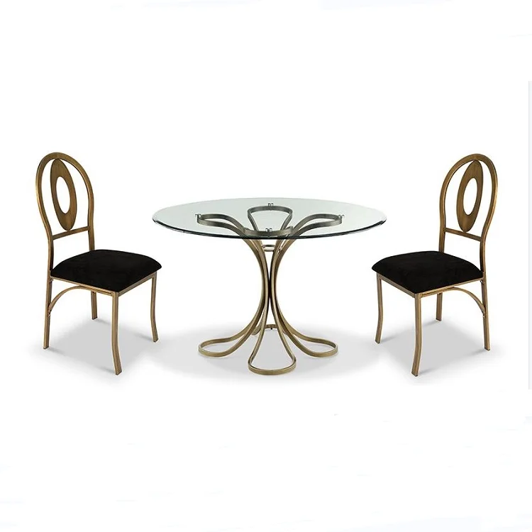 2021 New Round Italian Metal Leg mesa de marmore  Dining Table Sets Modern