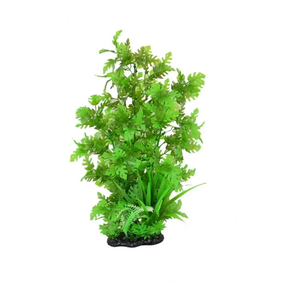 Aquarium Accessories  Decor Fish Tank Decoration Ornament Artificial Plastic Plant Green, 15-Inch