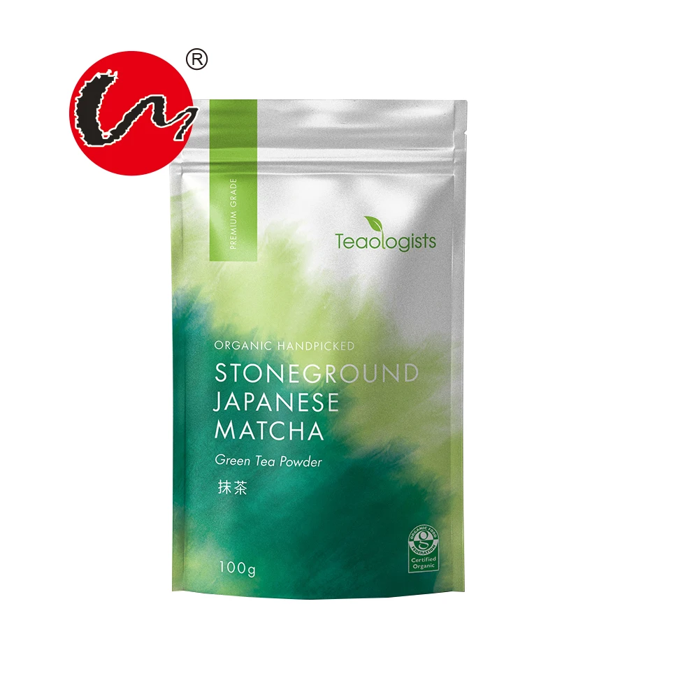 Custom Printing Zip Lock Bags Aluminum Foil Stand Up Pouch Matcha Green Tea Powder Packing Bags