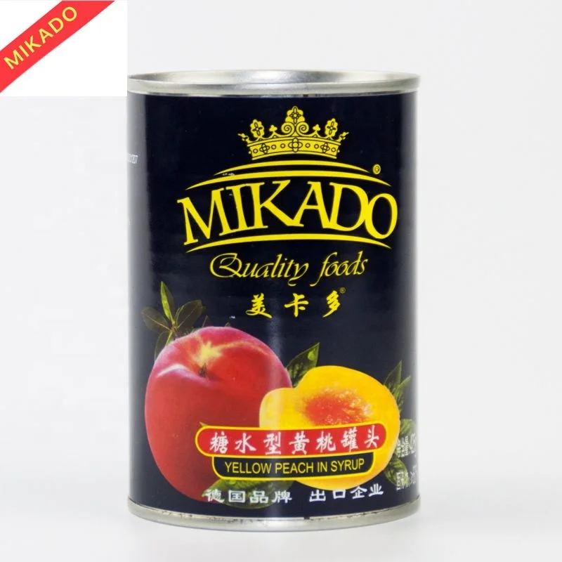 Бренд Mikado китайский новый урожай консервированный желтый персик в легком сиропе