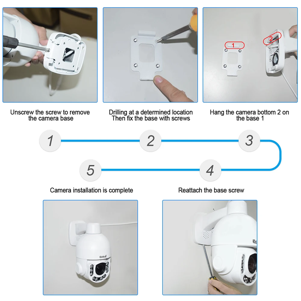 JideTech 4X Optical Zoom POE CCTV Camera 360 Degree Two Way Audio Automatic Tracking IP Camera POE 5MP
