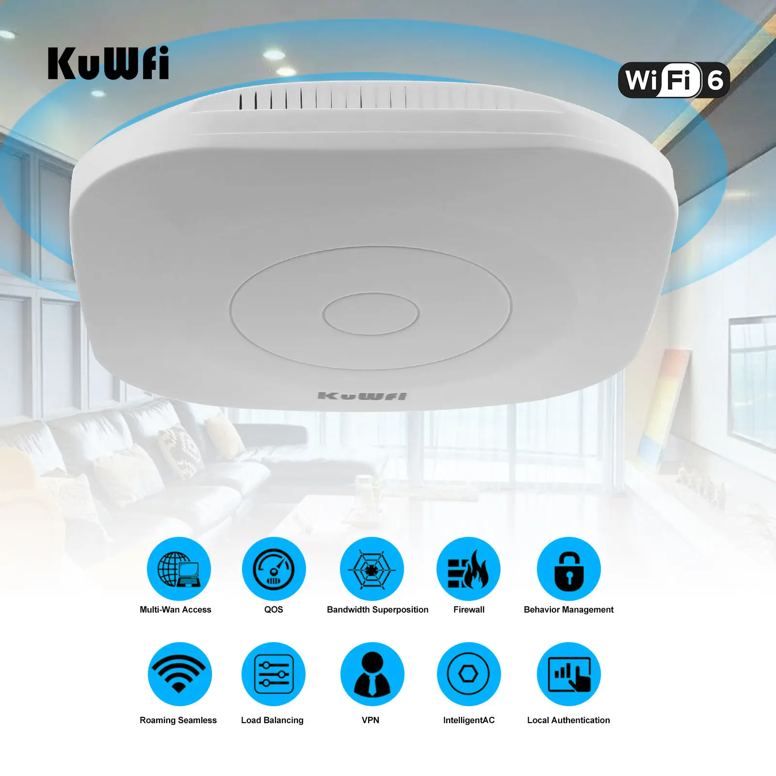 OEM WiFi 6 Router Dual Band 1800Mbps Wireless Ceiling AP 2.4G 5.8G WIFI Router Access Point