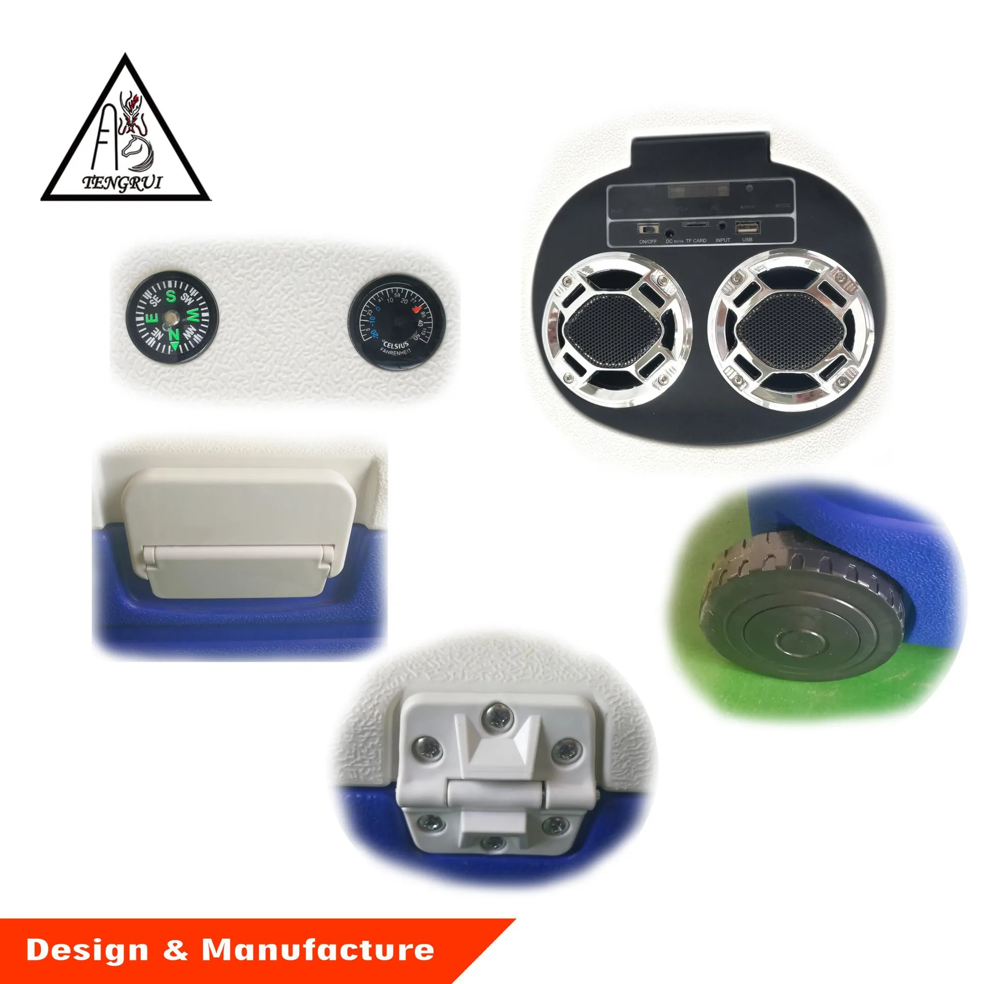 43L wholesale insulated can cooler box Waterproof Speakers on wheel,bocinas bluetooth