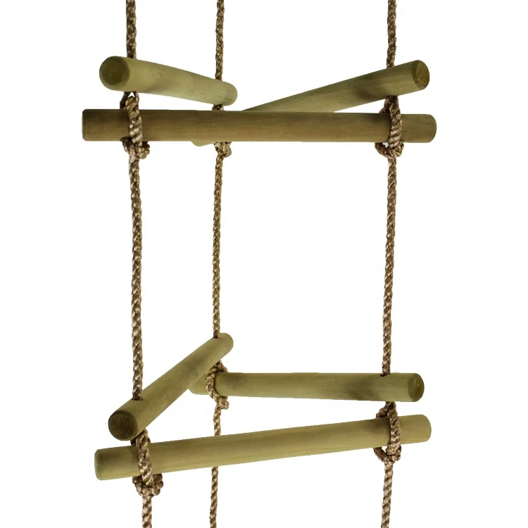 
climbing wooden triangular ropeladder 