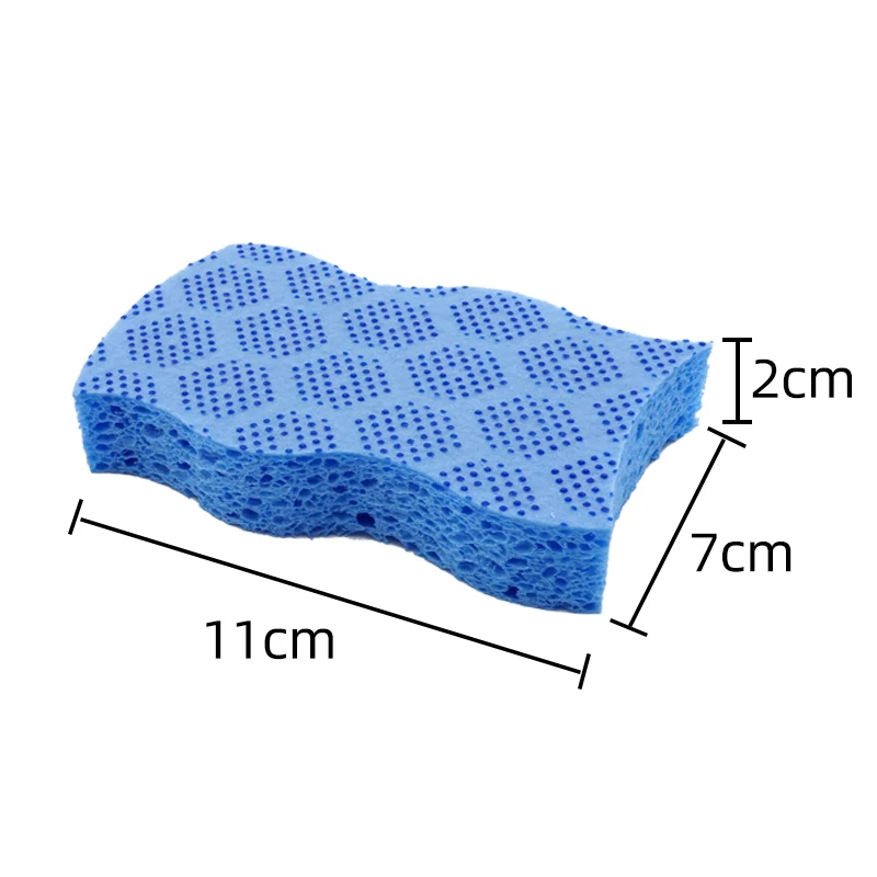 Kitchen Household Wood Pulp Cellulose Printed Non-woven Fabric Scrub Dots Delicate Duty Non-scratch Sponge