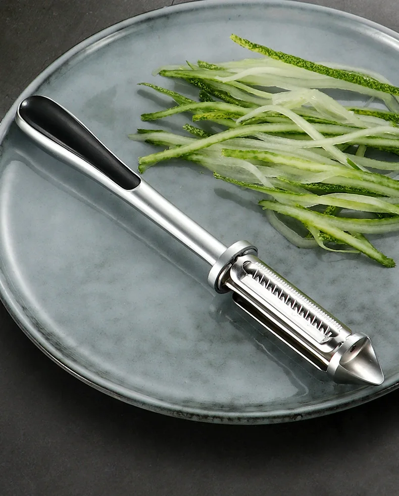 2022 New Kitchen Tools And Gadgets Zinc Alloy Vegetable Two Side Peeler For Fruit Wide Swivel Blade And Non Slip Handle