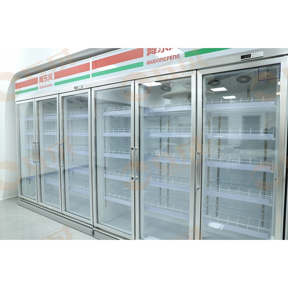 4 Door Big Refrigerator Cooling Beer Beverage Glass Display Cabinet Smart Bar Drink Fridge
