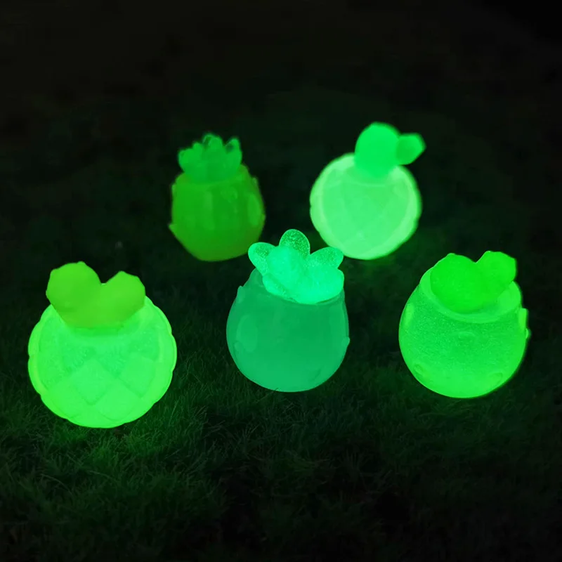 Новые прекрасные светящиеся фрукты микро Ландшафтные садовые украшения Мультяшные поделки прозрачные цветные миниатюрные горшечные растения из