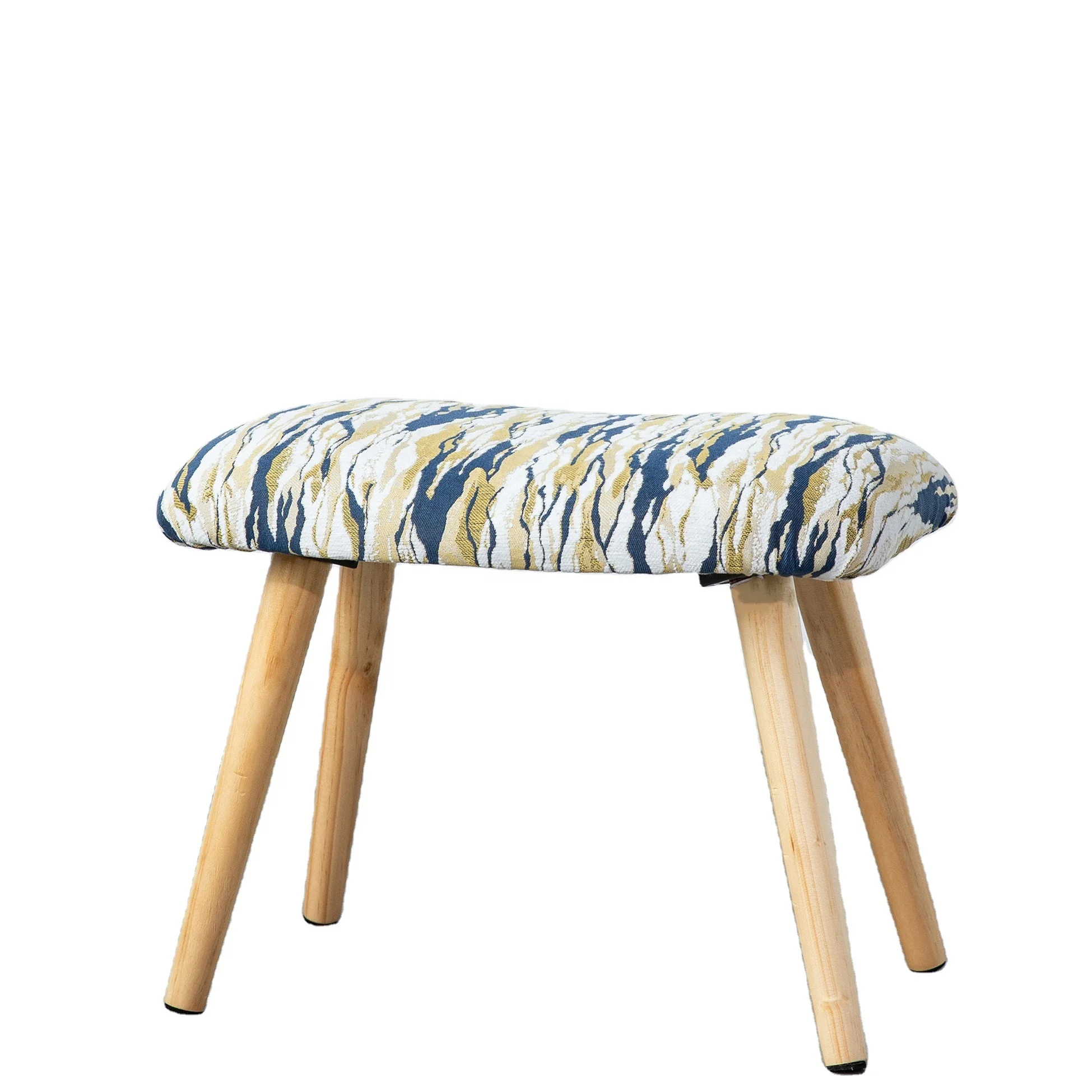 Wholesale Wooden  Footstool Wooden Legs Footstool Ottoman Foot Stool