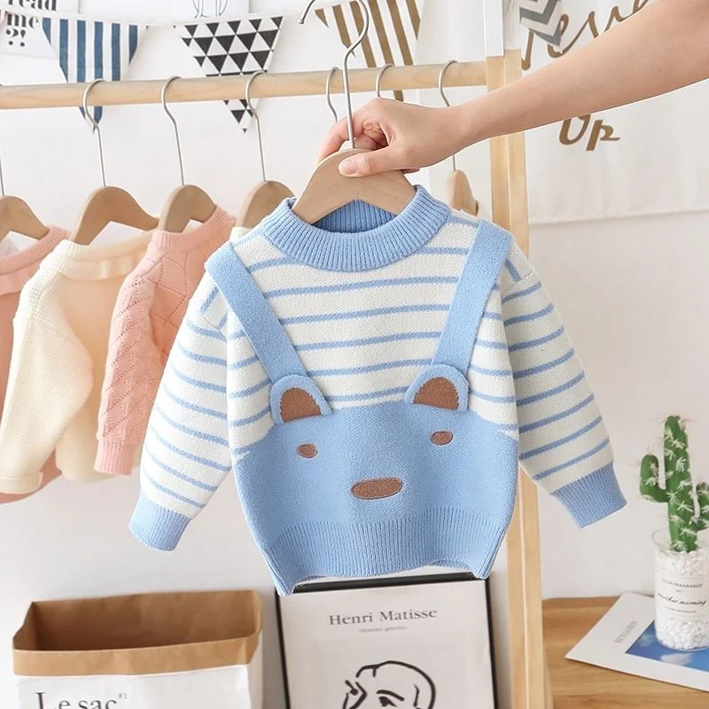 In Stock Solid Warm Winter And Autumn Baby Knitted Wholesale Children Sweater