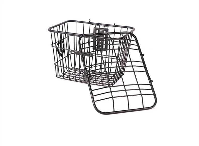 E-bike rear basket metal storage basket pet car front pocket with bicycle