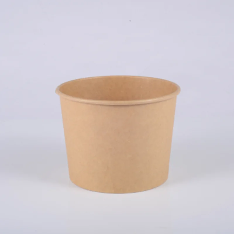Hot sale eco-friendly oil-proof kraft paper soup bowl can be packed and taken away