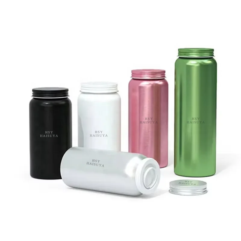 Popular Design aluminum supplement vitamin bottle sugar dried fruit can pill fish oil tin jars for tea talcum powder coffee been