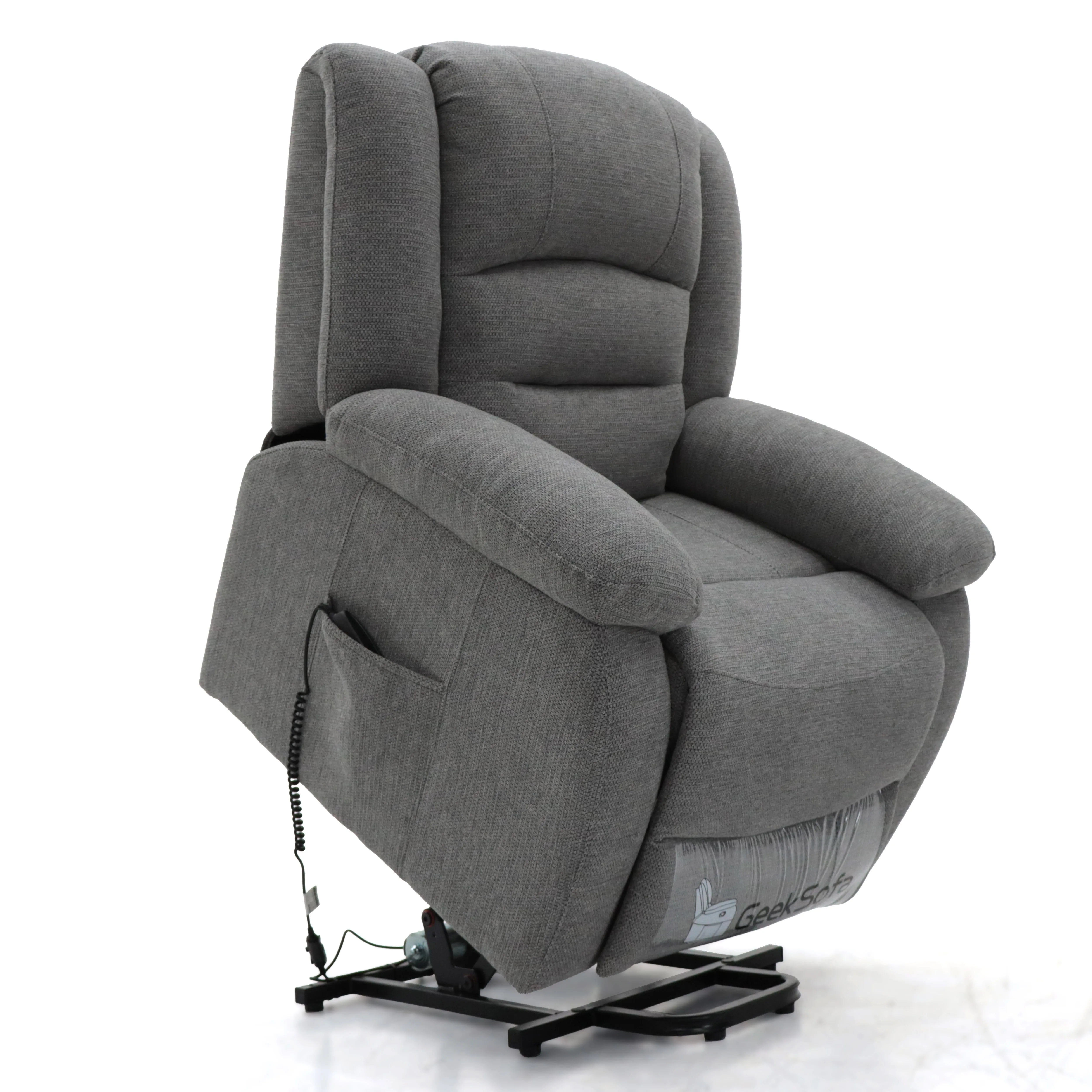 Geeksofa  Furniture Lazy Boy Microfiber Fabric Medical Power Rise Recliner Chair With Lift Function  For Elderly And Disabled
