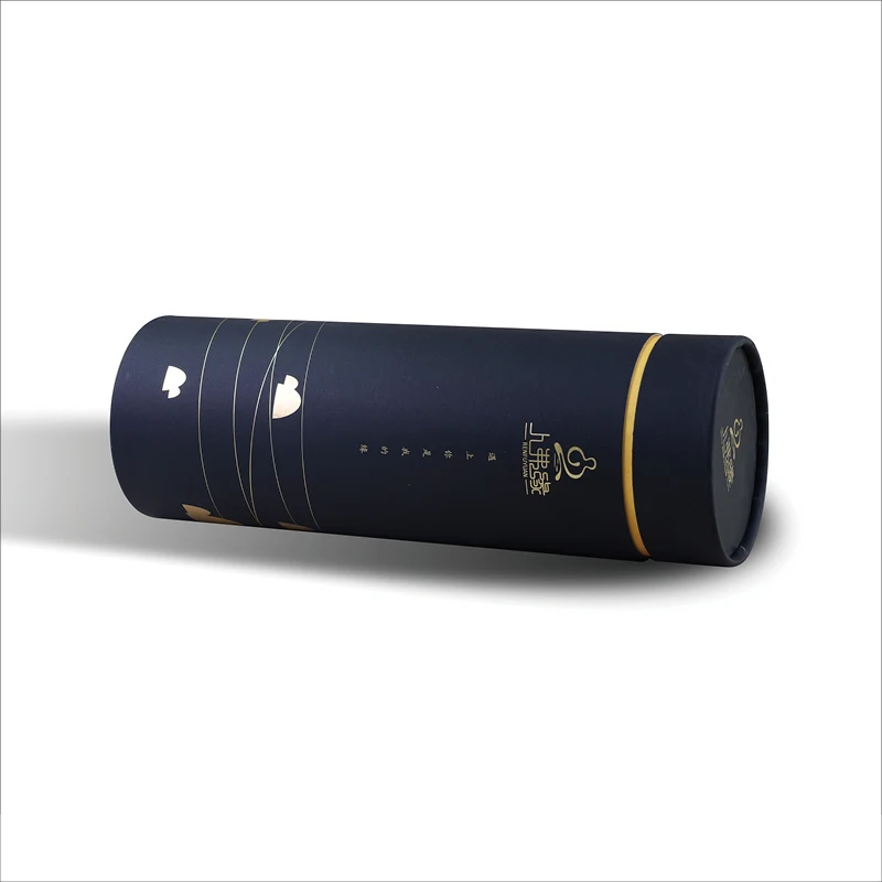 Luxury Carton Cylinder Box Big Tube White Background  Container For Tea Round Packaging