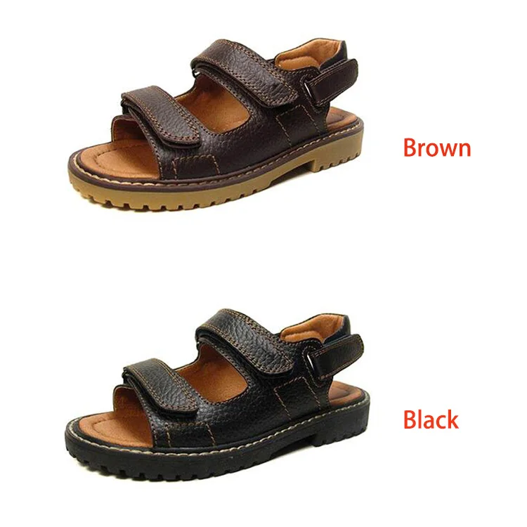 Wholesale High Fashion Custom Sandals with Logo Luxury Leather Sandal For Male Brown Classic Designs Flat Casual Sandals Men