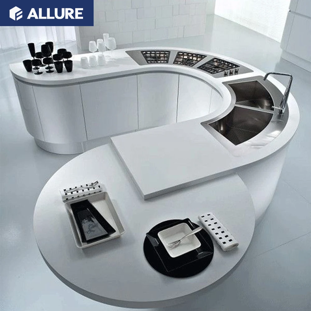 Фокус на изготовленный заказ современный кухонный шкаф 15 лет Китайская Фабрика Новый Умный круглый островной идея дизайна