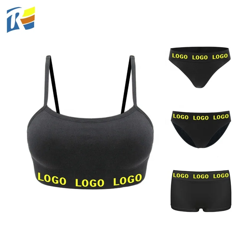
Customized LOGO Seamless Nylon Yoga 2 Piece Sets Women Bra and Panty Sets 