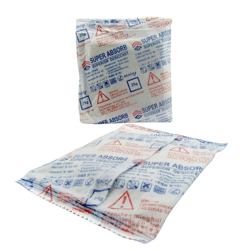 Shenzhen MINGHUI Factory Brands High Quality Absorption Super Dry Calcium Chloride Desiccant Packages In Cement Mix Accelerators