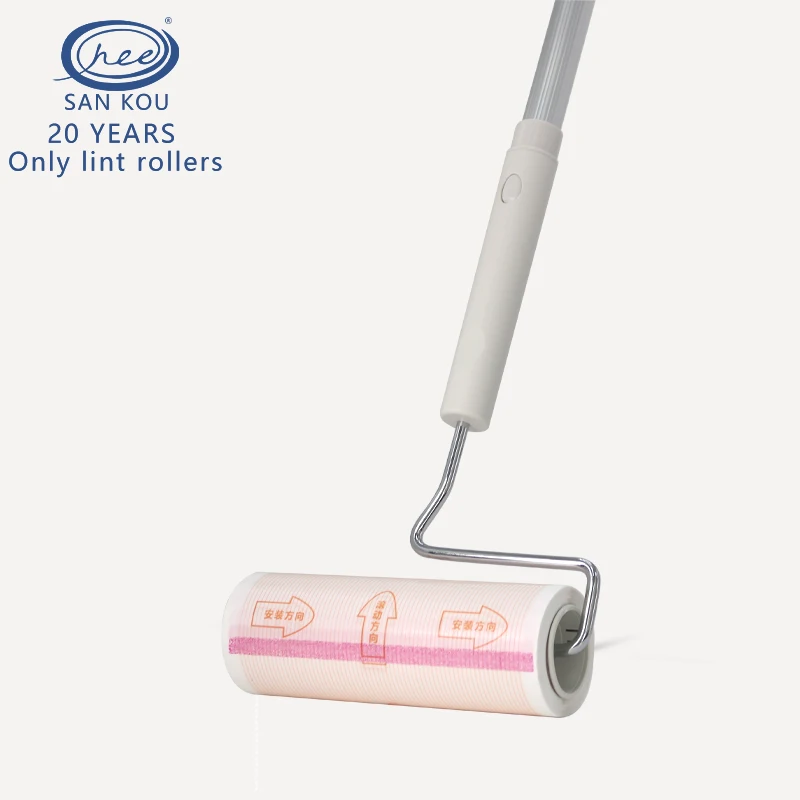 160mm 6.3In 10-50Sheets Floor Tile Clothes Cleaning Removable Telescopic Lint Roller for Pet Hair Remover