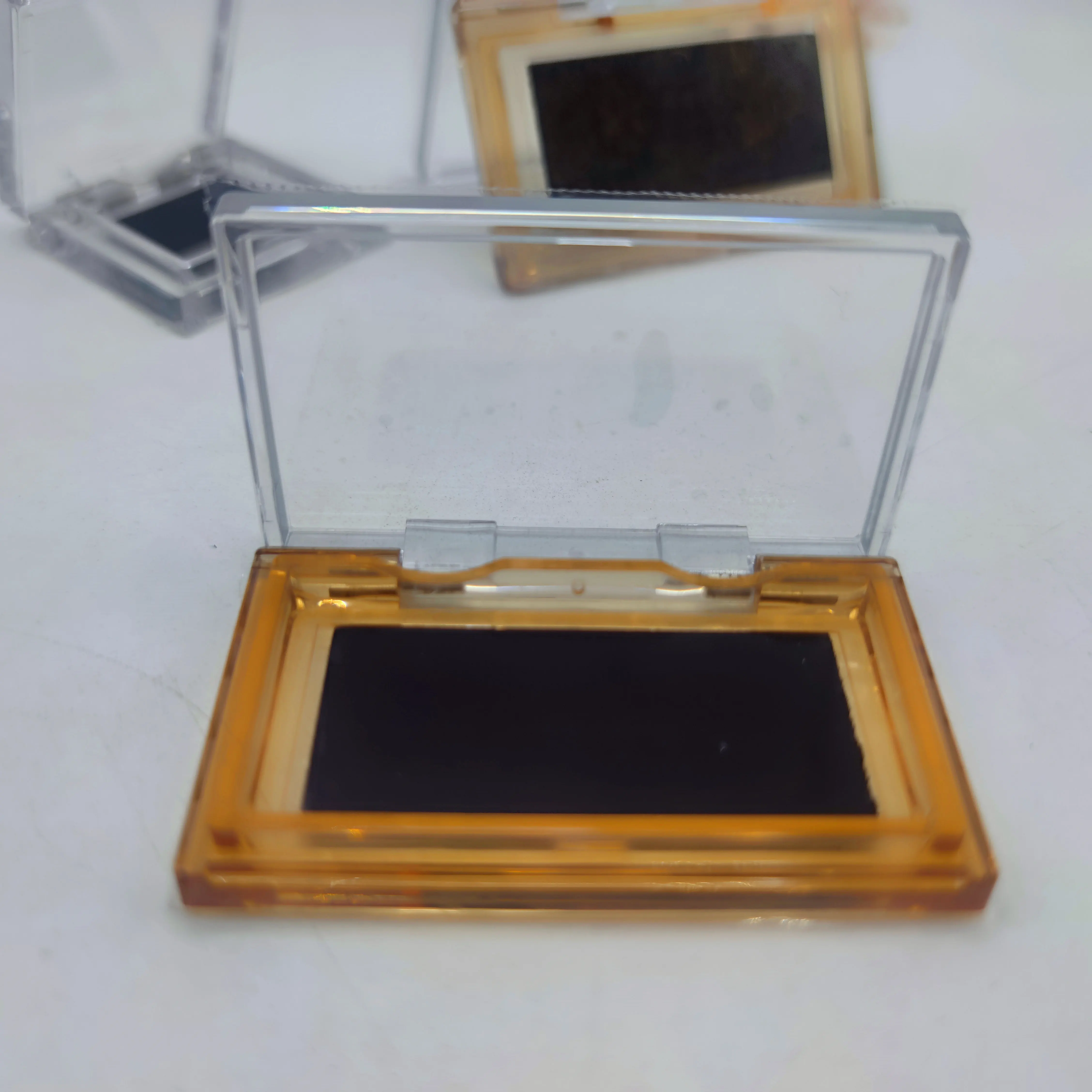 Custom Cosmetic Use Monochrome Square Compact Powder Case Replaceable Makeup Foundation Eyeshadow Tablet Container