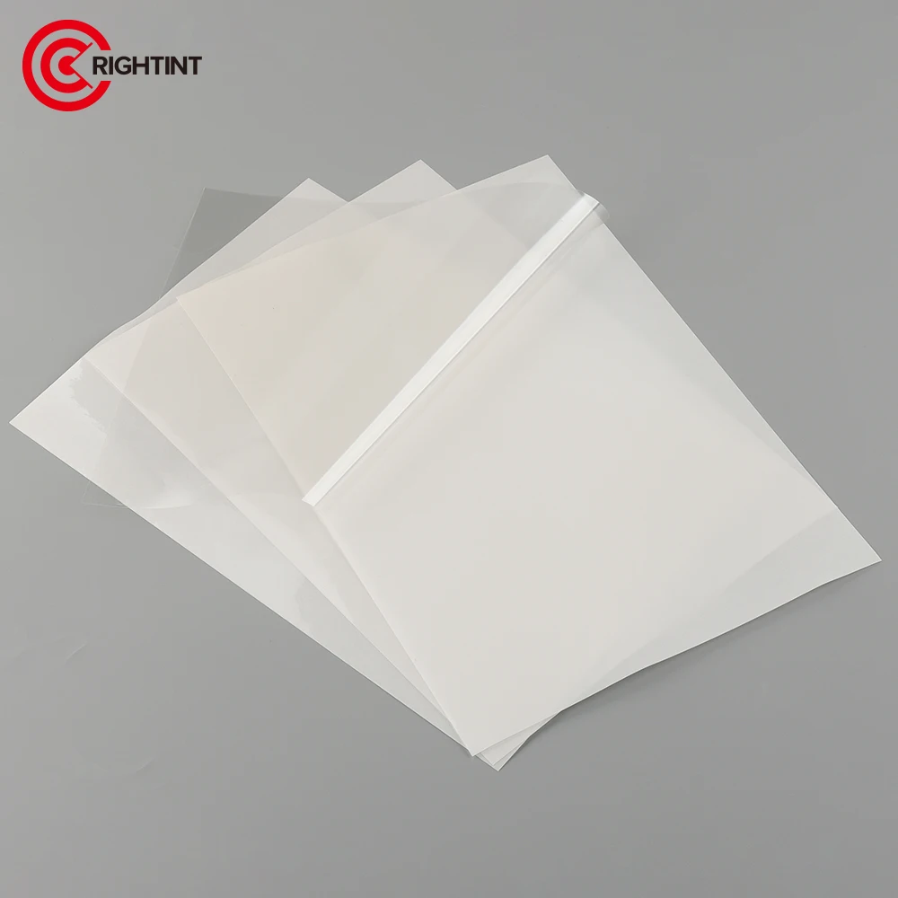 UV Adhesive Inkjet Printable Transparent A4 Size Waterproof Self Adhesive Clear Film Sheet Vinyl Sticker Sheet Label Paper