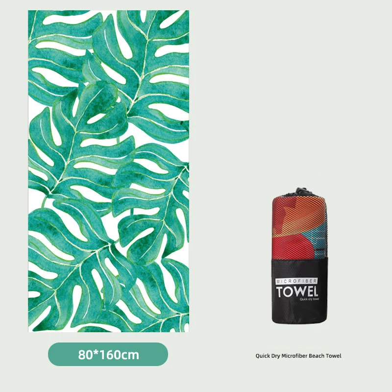 Wholesale high quality lightweight custom logo beach towel personalized design quick dry sand free microfiber beach towel