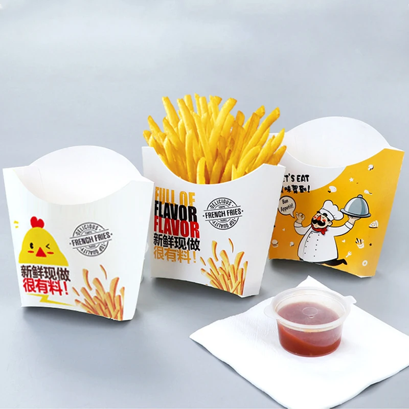 Упаковочная коробка для картофеля фри с логотипом на заказ