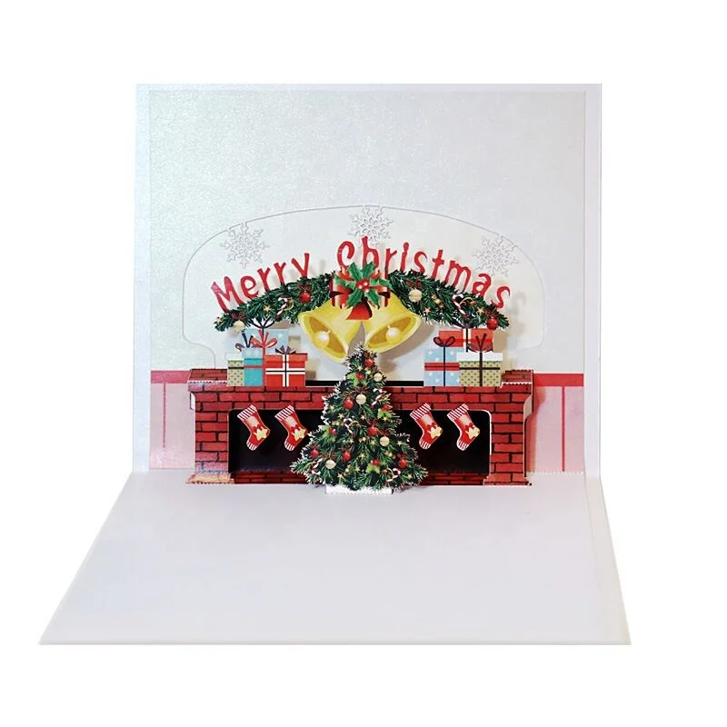 Factory spot wholesale exquisite three-dimensional Christmas tree 3D manual Christmas cards  13*20cm