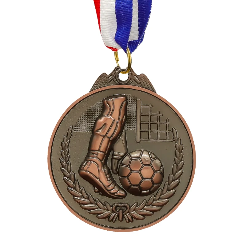 Hot Sale Sports New Style School Sports Football Medal Trophy Gold Silver And Bronze Medals