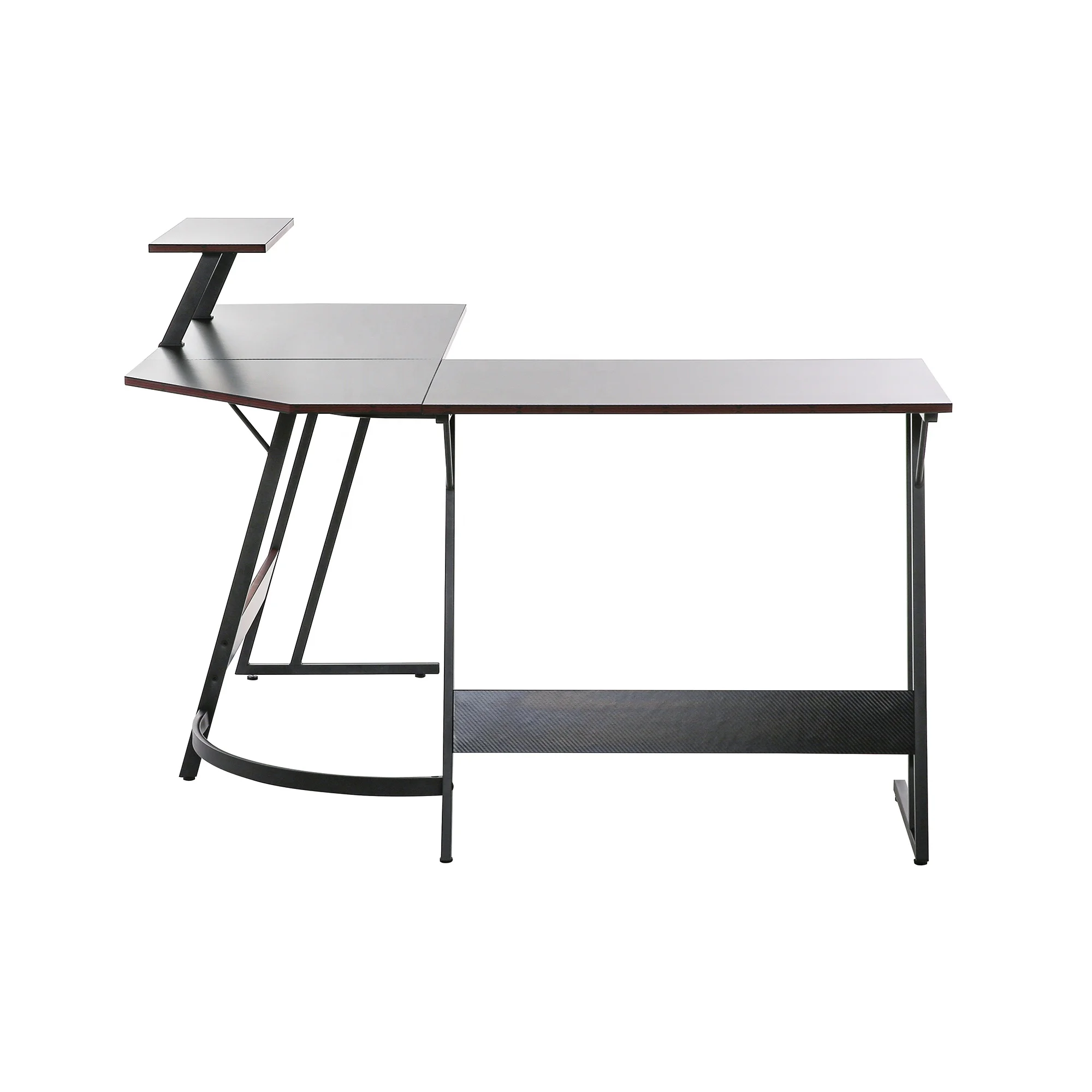 L Shaped Computer Corner gaming table pc Desk with Monitor Shelf