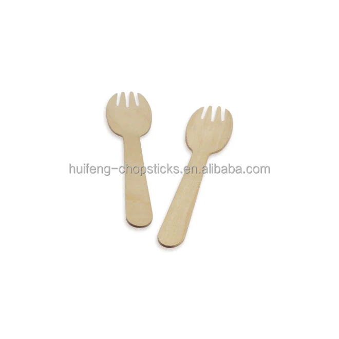 Wholesale Compostable Wooden Cake Fork Spoon