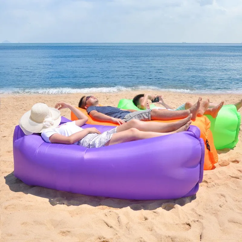 Colorful Inflatable Air sofa Camping  Folding Lazy Beach Sleeping Sofa for outdoor
