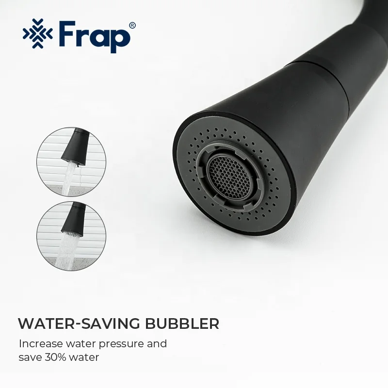 Frap оптовая продажа черный кухонный смеситель кран vervied Латунь горячей и холодной воды съемный кухонных смесителей F4044-6